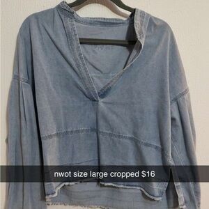 Denim Blue Women's Cropped Top
